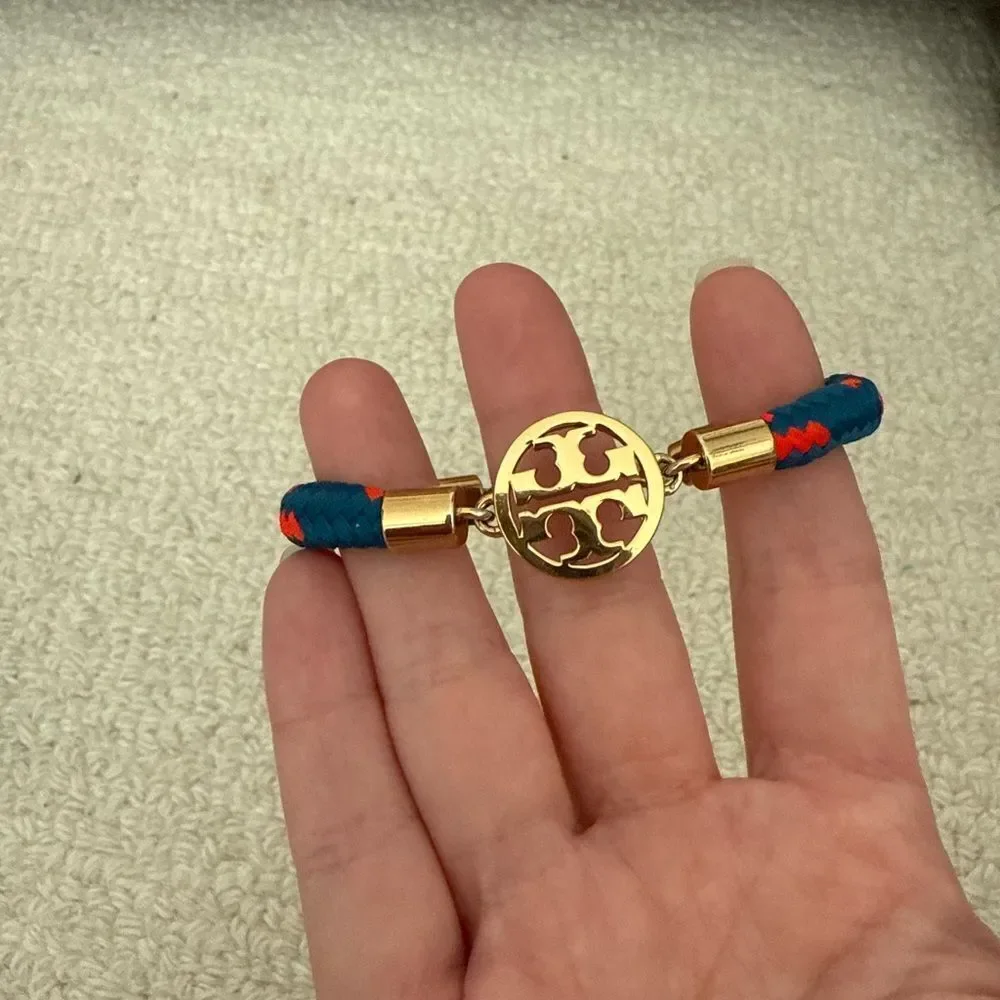 Tory Burch Rope Logo Bracelet Red & Blue